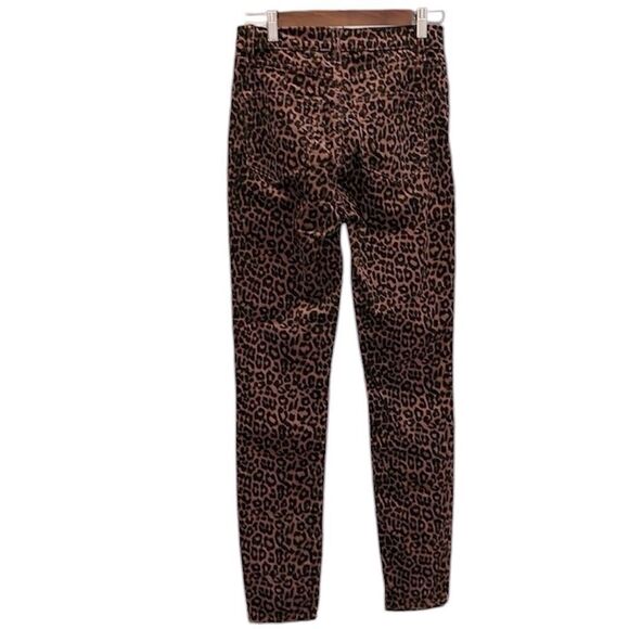 Loft Brown Corduroy Leopard Animal Print High Rise Waist Skinny Jeans Size 2​​​ - Picture 6 of 12